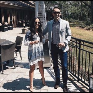 FAITHFUL THE BRAND Baia Shirt Dress in Verde Stripe